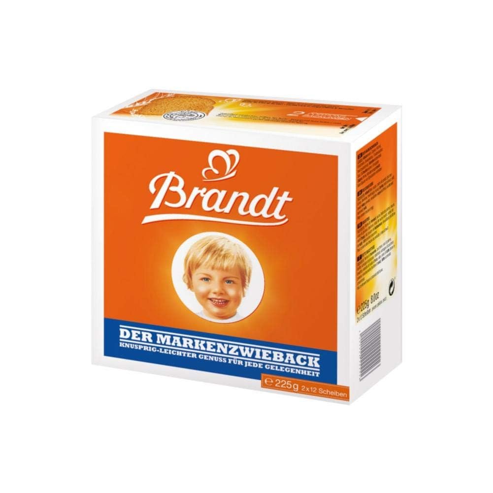 Brandt Zwieback Rusk | Sweetened Crispy Bread | Perfect for Teething Children | Enjoy With Sweet or Savory toppings | 8 oz