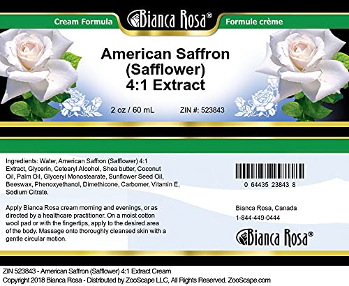 Bianca Rosa American Saffron (Safflower) 4:1 Extract Cream (2 oz, ZIN: 523843) - 2 Pack