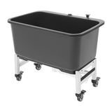Portable Mop Sink w/Wheels Plastic Utility Sink Basin Freestanding Mop Bucket for Laundry Room, Garage, Basement, Garden, One-Touch Drain Function