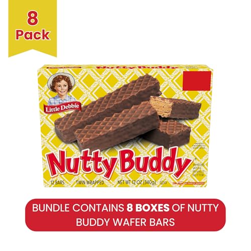 Little Debbie Nutty Buddy Wafers, 96 Twin-Wrapped Bars (Pack of 8)