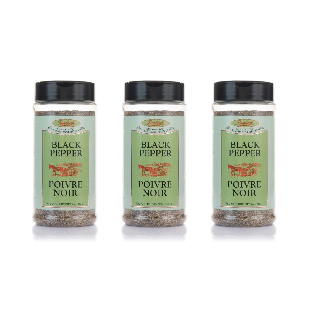 Rawleigh Granulated Black Pepper Seasoning: 8 oz / 227 g (Pack of 3)
