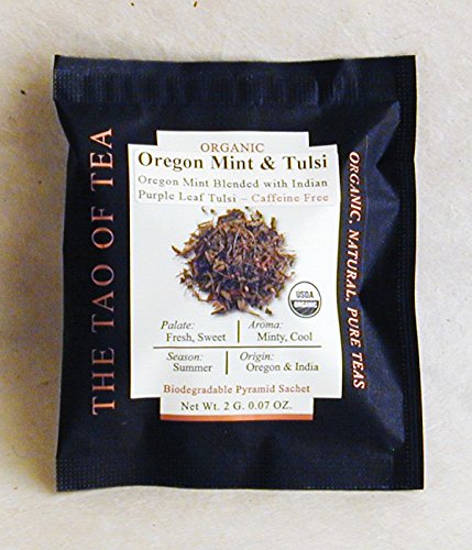 The Tao of Tea Oregon Mint & Tulsi Box Pyramid Sachets, 15 Pyramid Sachets