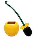 Deep & Sturdy Toilet Bowl Brush with Holder - Orange Bowl Brush - Durable Scrubbing - Toilet Cleaners - Household Essentials - Bathroom Cleaner