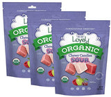 Lovely Candy Co. Organic Sour Chewy Candies 5oz Bag (3-pack) | Natural Raspberry, Apple & Cherry Flavors | Vegan, Gluten Free, Non-GMO, No Artificial