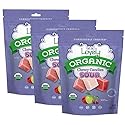 Lovely Candy Co. Organic Sour Chewy Candies 5oz Bag (3-pack) | Natural Raspberry, Apple & Cherry Flavors | Vegan, Gluten Free, Non-GMO, No Artificial