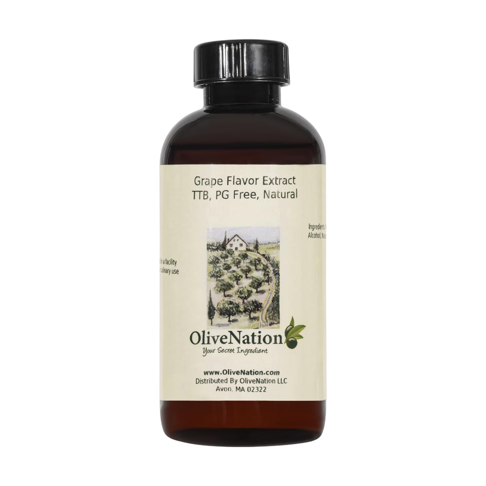 OliveNation Grape Flavoring Extract, TTB-Approved for Brewing, Baking, Fillings, Sauces, Beverages, PG Free, Non-GMO, Kosher, Vegan - 8 oz