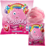 Cotton Candy 10 Pack, 10 Bags each 0.42oz, Strawberry Mini Pink cotton candy Individually Wrapped for Parties & Favors, Enjoy Fluffiness of kosher