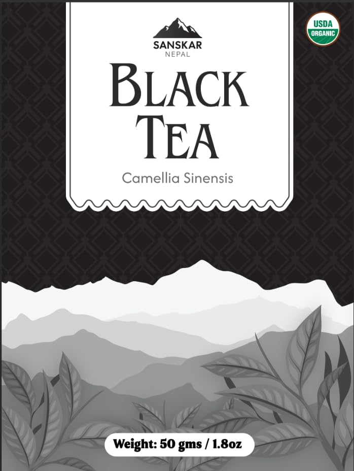Sanskar Nepal - Black Tea, Single-Origin Black Tea from Nepal, High-Altitude-Grown Loose Leaf Tea, 50 g/1.7 oz Bag Yields 25 Cups