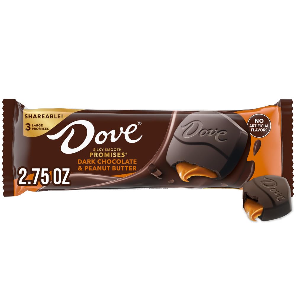 DOVE Large PROMISES Dark Chocolate Peanut Butter Candy, 2.75 oz Pack