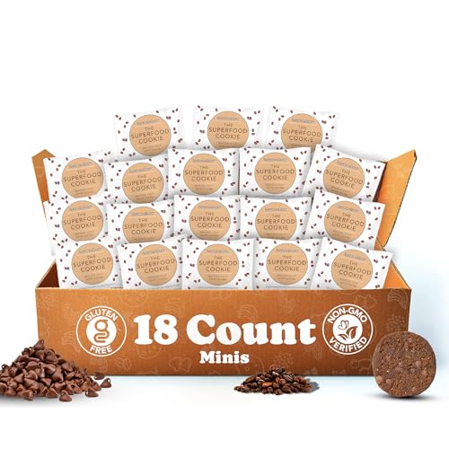Love + Chew Mini Vegan Cookies, Gluten Free, 3g Plant Based Protein Per Cookie with Dark Chocolate and Coffee, Healthy Snacks for Adults, Individually