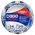 Dixie Ultra, Large Paper Bowls, 20 Oz, 56 Count, Microwave Safe, Compostable, Disposable Bowls Great For Breakfast, Lunch, And Dinner Meals