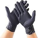 Beauty Glazed 20 Pcs Disposable Latex Gloves For Home Cleaning Food/Rubber/Garden Gloves Universal For Left and Right Hand-Black
