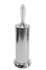 Splash Home Adora Stainless Steel Toilet Brush with Holder, Bowl Scrubber with Durable Cleaning Bristles, Hidden Brush with Splash Protective Disc