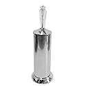 Splash Home Adora Stainless Steel Toilet Brush with Holder, Bowl Scrubber with Durable Cleaning Bristles, Hidden Brush with Splash Protective Disc