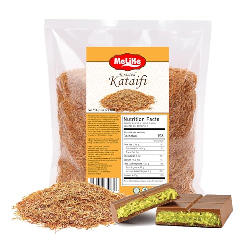 MELIKE Kataifi, Premium Roasted Kataifi For Dubai Chocolate Bar, Toasted Kataifi Shredded Fillo Dough, Knafeh, Kadayif, Kunafa, 7oz.(200g)