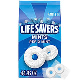 LIFE SAVERS Pep-O-Mint Peppermint Hard Candy Individually Wrapped, Party Size Bulk Hard Candy, 2.8 LB Bag