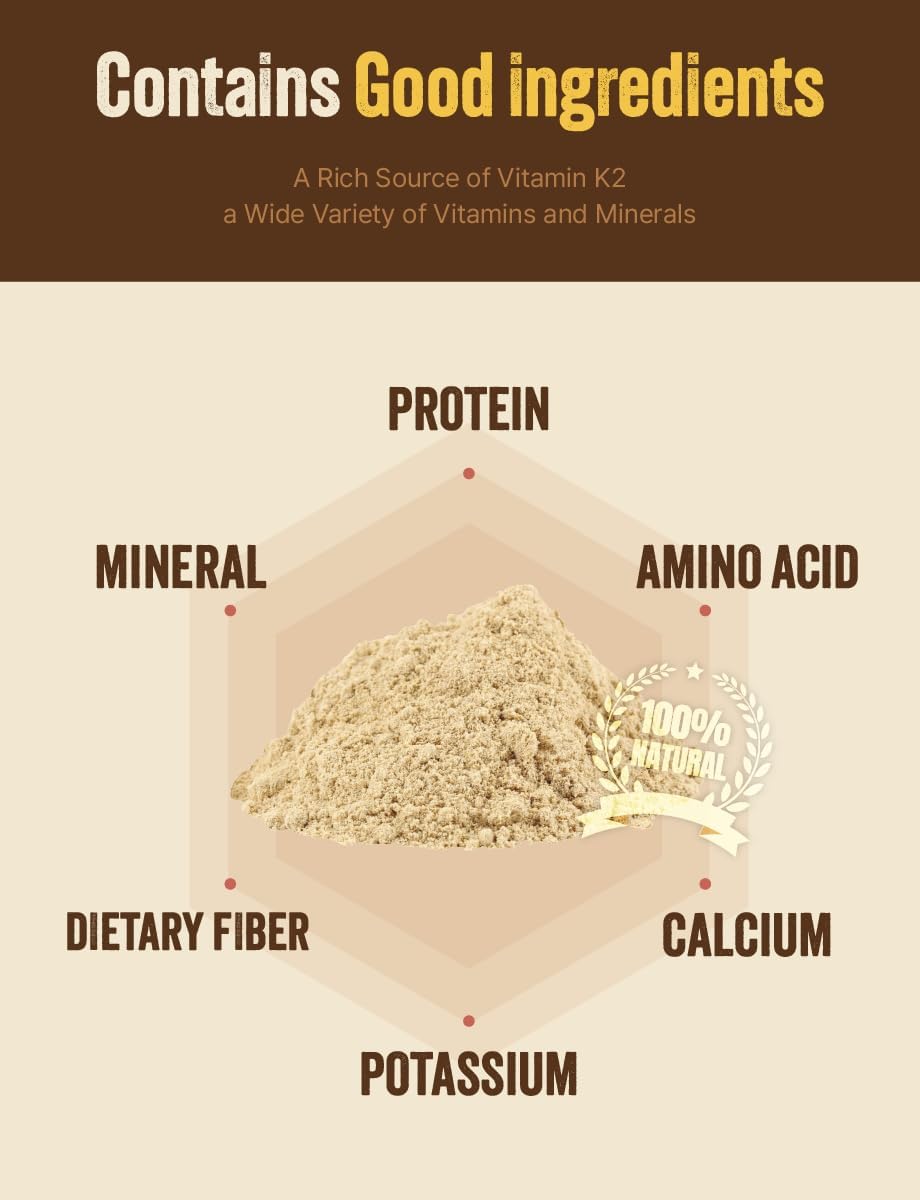 FARMER QUEEN Korean Traditional Fermented Soybean Powder 17.6oz - Nattokinase Source Cheonggukjang Powder Soy Bean Natto Powder, 500.0 grams, 17.6