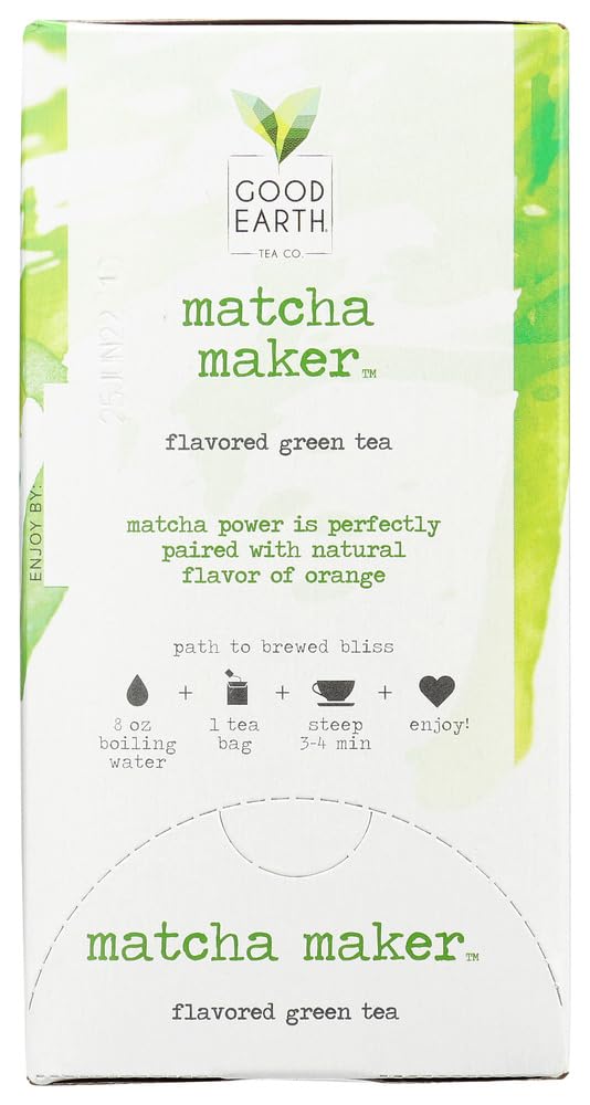 Good Earth Sweet & Spicy Matcha Flavored Green Tea 18 Tea Bags 1.37 Oz (Pack of 1)