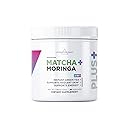 Livingood Daily Matcha + Moringa Powder, 30 Servings - 2in1 Matcha Powder and Moringa Supplement for Radiant Skin - Instant Green Tea with L Theanine