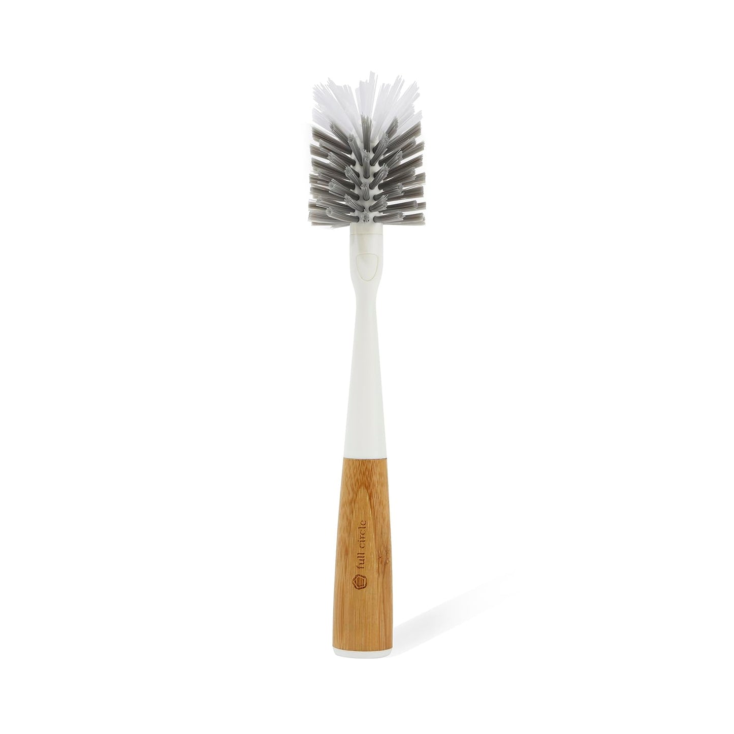 Full Circle Clean Reach - Bamboo Long Handle Bottle & Mug Brush with Replaceable Head, for Deep Cleaning Water Bottles, Baby Bottles, Glasses
