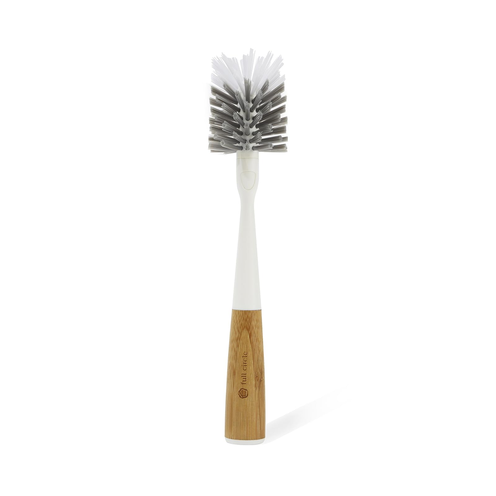 Full Circle Clean Reach - Bamboo Long Handle Bottle & Mug Brush with Replaceable Head, for Deep Cleaning Water Bottles, Baby Bottles, Glasses