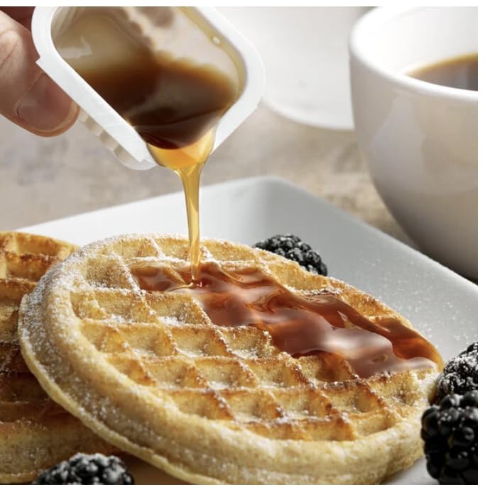 Sugar Free Pancake Syrup Cups - 30 Pack (1 oz Each) | Low Calorie Breakfast Syrup, Maple, Single Serve Portion Control for Pancakes, Waffles, French