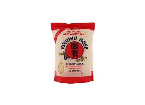 Kokuho Rose, Premium California Grown, Medium Grain White Rice (5, 10, 15, 40 Lbs) (5 Pounds)