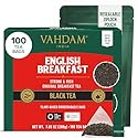 VAHDAM, English Breakfast Black Tea Bags (100 Count) High Caffeine | Strong, Robust & Flavoury | Pyramid Tea Bags | Full Bodied Black Tea Leaves