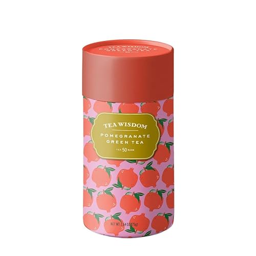 Life Plus Style Gourmet Tea Wisdom Pomegranate Tea Ceylon Green Tea Bags Caffeinated Healthy Teas Natural Antioxidant Rich Herbal Non-GMO Immunity Tea