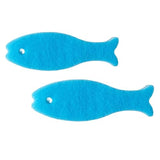 Osakana Fish Kitchen Sponge - Blue - Set of 2-3-Layer Design for Hard-to-Reach Areas in Bottles and Glasses - Made in Japan
