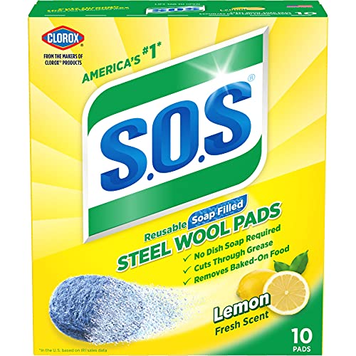 S.O.S Steel Wool Soap Pads, Lemon Fresh, 10 Count