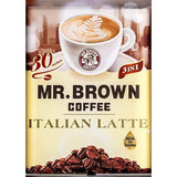Mr. Brown 3 in 1 Instant Coffee 30 Sachets (Italian Latte, 2 Packs)