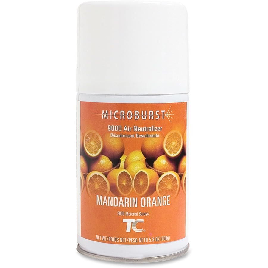 Rubbermaid Commercial Microburst 9000 Aerosol Air Freshener Refill, Mandarin Orange