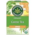 Traditional Medicinals Tea, Organic Green Tea Ginger - Promotes Healthy Digestion, Occasional Nausea & Indigestion Relief - Kosher, Non-GMO - 16 Tea