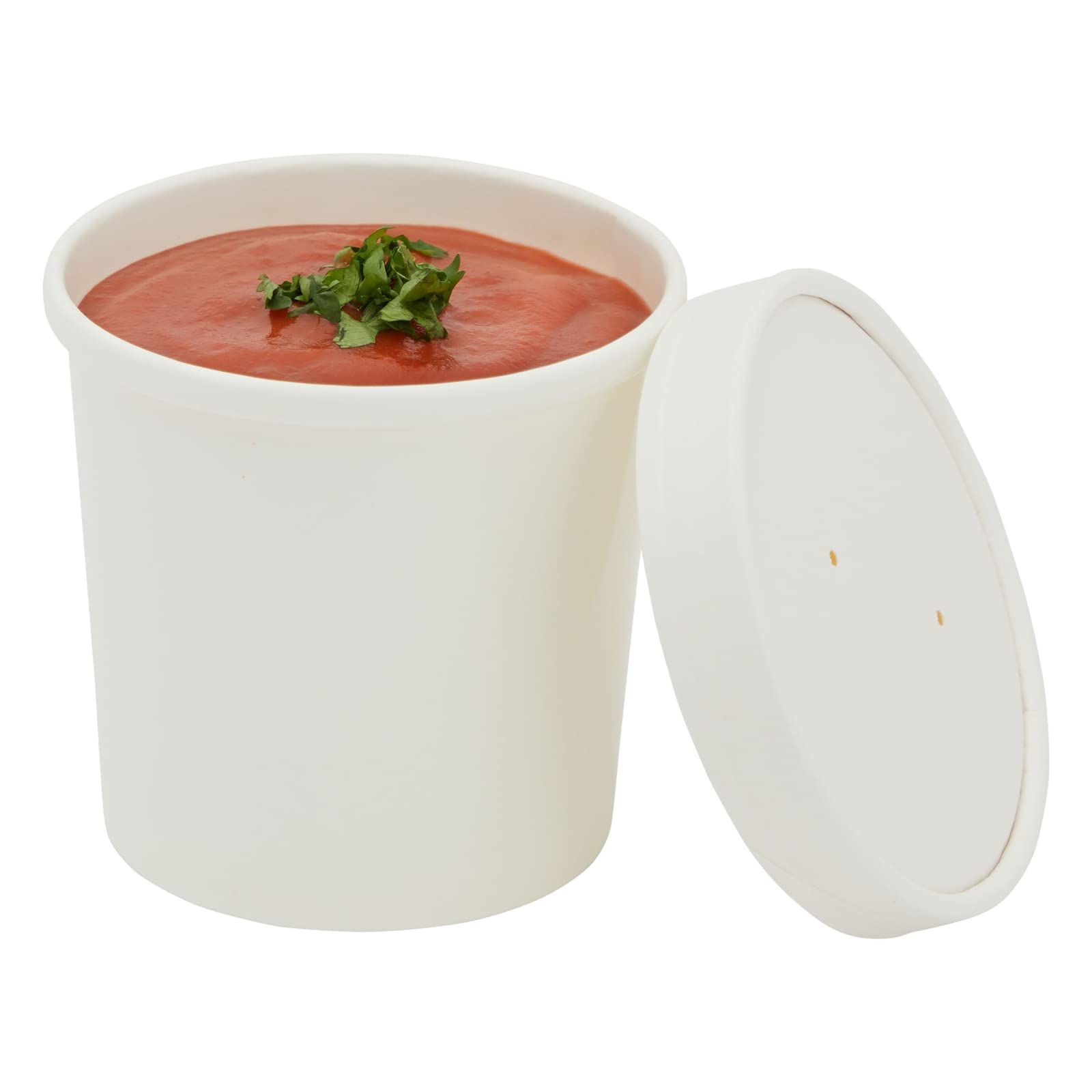 Juvale Disposable Soup & Ice Cream Containers with Lids - 12 oz White Paper, 50 Count - Disposable Bowls for Hot Soup & Ice Cream Cups with Lids