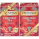 Twinings Christmas Tea - Black Tea Blended with Spicy and Aromatic Clove and Cinnamon, Tea Bags Individually Wrapped, 20 Count Ea (Pack of 2)