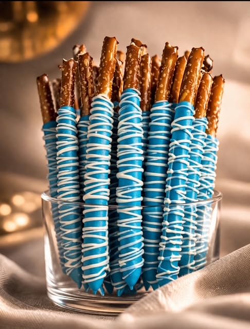 Ronita's bakery Sweet baby blue chocolate covered pretzels 12 Rods