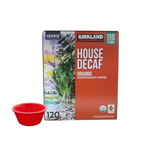 KING BUY BOX Cup 1 PCS Bundle with Organic House Decaf Coffee K-Cups, 120 Count. compatible with Kirkland Signature