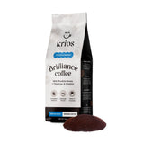 Krios Coffee Brilliance Ground Coffee, Enhance Energy & Focus with Essential Vitamins, L-Theanine & Rhodiola Rosea, Medium Roast, Smooth, 10 oz bag