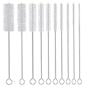 Long Straw Brush, Nylon Pipe Tube Cleaner 8-ihch 10 Different Diameters Set of 10