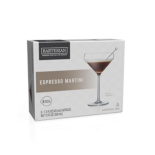 Bartesian Espresso Martini Cocktail Mixer Capsules for Cocktail Machine - Home Bar Mixology Cocktails Mix Pod Capsule Set To Use With the Cocktail