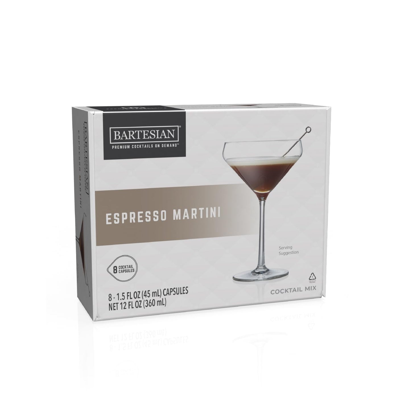 Bartesian Espresso Martini Cocktail Mixer Capsules for Cocktail Machine - Home Bar Mixology Cocktails Mix Pod Capsule Set To Use With the Cocktail