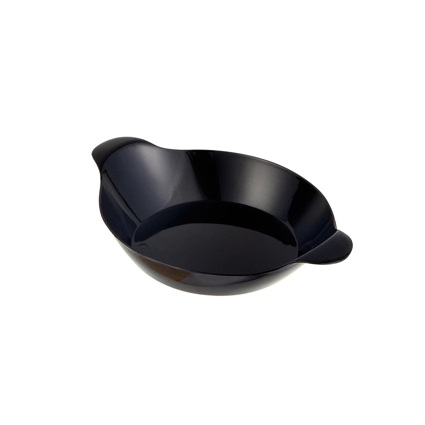 Restaurantware 3.8 x 2.5 Inch Mini Handled Plates 100 Durable Appetizer Plates - With Handles Disposable Black Plastic Handled Plates Suitable