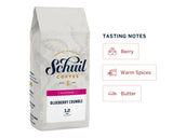 Blueberry Crumble, Schuil Whole Bean Coffee, Premium Roasted Gourmet Coffee beans, Smooth and Full Bodied Artisan Coffee 12 oz Bag (Blueberry Crumble)