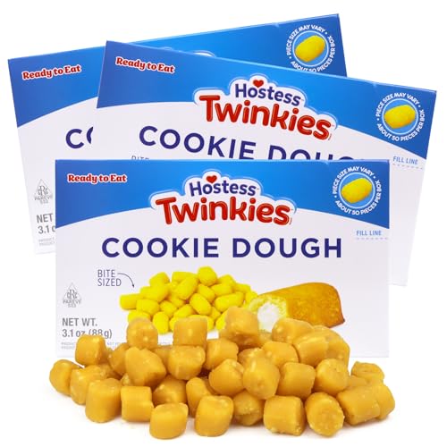 Twinkie Edible Cookie Dough Bites, Ice Cream Toppers and Movie Night Candy, 3.1 Ounces (Pack of 3)