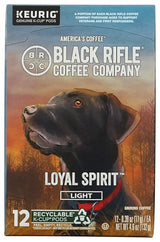 Black Rifle Coffee Company Loyal Spirit Single Serve Coffee Pods, Light Roast, 12 Count K-cup pods, 4.6-ounce box
