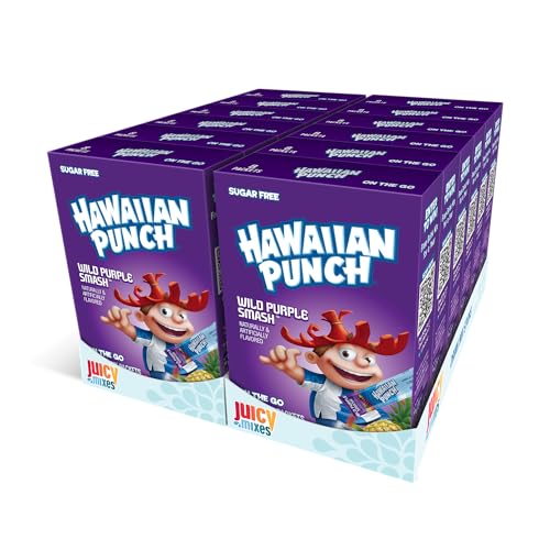 Hawaiian Punch Powder Drink Mix - Sugar Free & Delicious, Excellent source of Vitamin C (Wild Purple Smash, 96 Sticks)