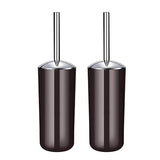 Toilet Brush and Holder Set of 2 | Great Value 2-Pack for Multiple Bathrooms | Sturdy Reinforced Handle for Durability | Discreet Enclosed Caddy |