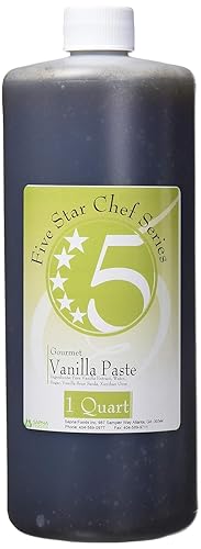 Five Star Chef Gourmet Vanilla Paste, 32 Fluid Ounce - Rich & Aromatic Bean Paste for Baking, Desserts, and Beverages - Intense Flavor with Real