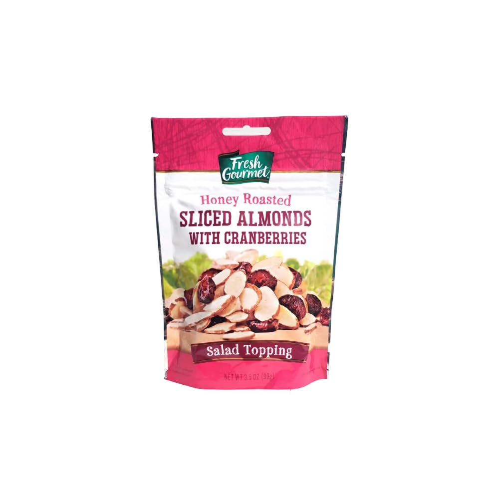 Fresh Gourmet Honey Roasted Sliced Almonds with Cranberries - 3.5 oz - Salad Topping
